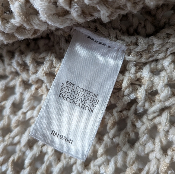 J-jill Natural Cream Crochet Hooded Cardigan Sweater - Picture 13 of 15